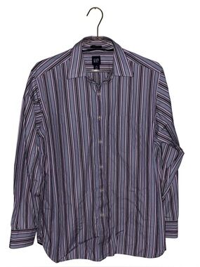 GAP Men's Purple/Blue Classic Stripe Button-Down Shirt Size Medium Made in India